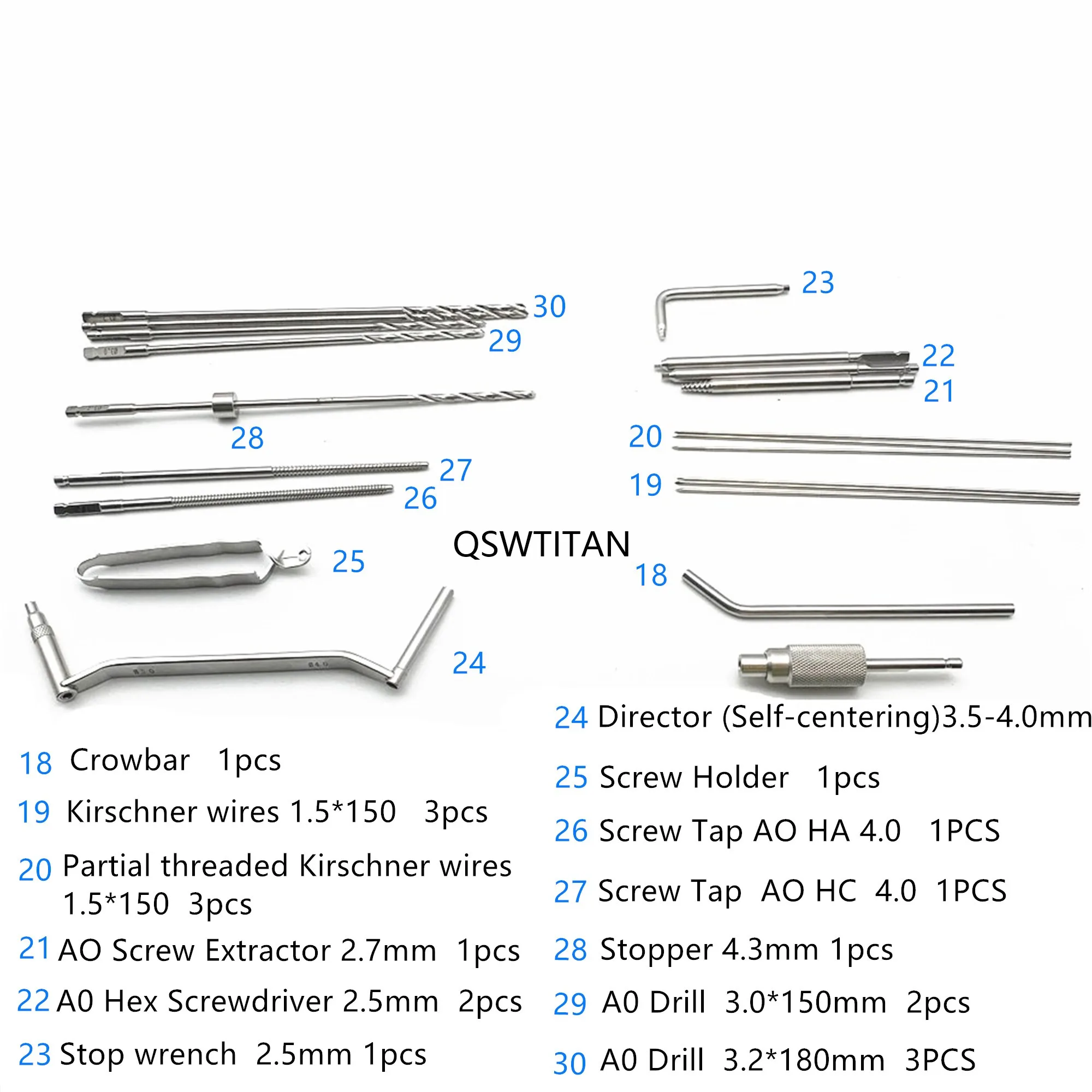 Orthopedic A0 Upper Limb Locking Plate Instrument Kit Bone Surgical ...