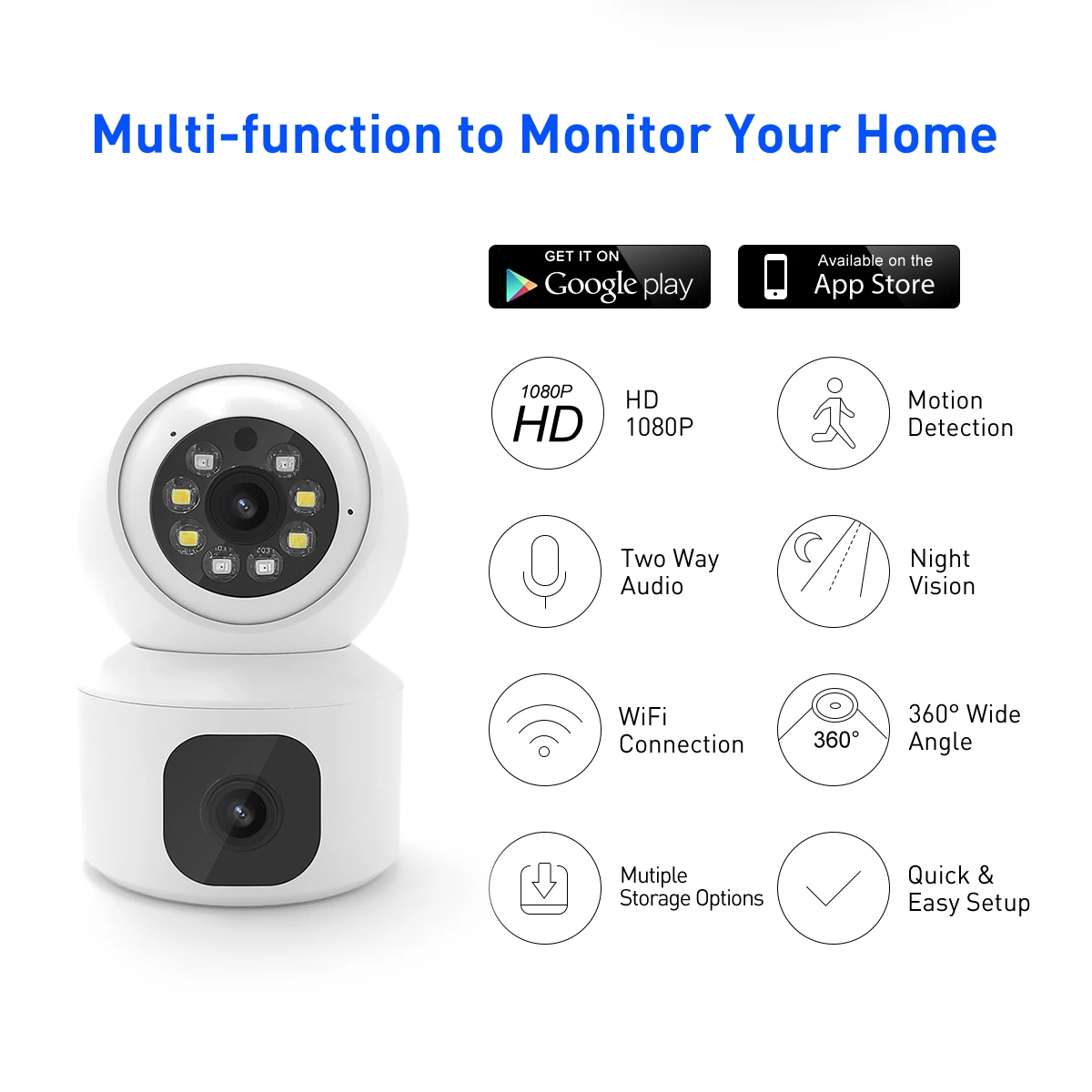 product v380 dual view 2mp indoor wifi security camera hd ptz cctv with night vision alarm storage motion detection tf card  cloud data-56