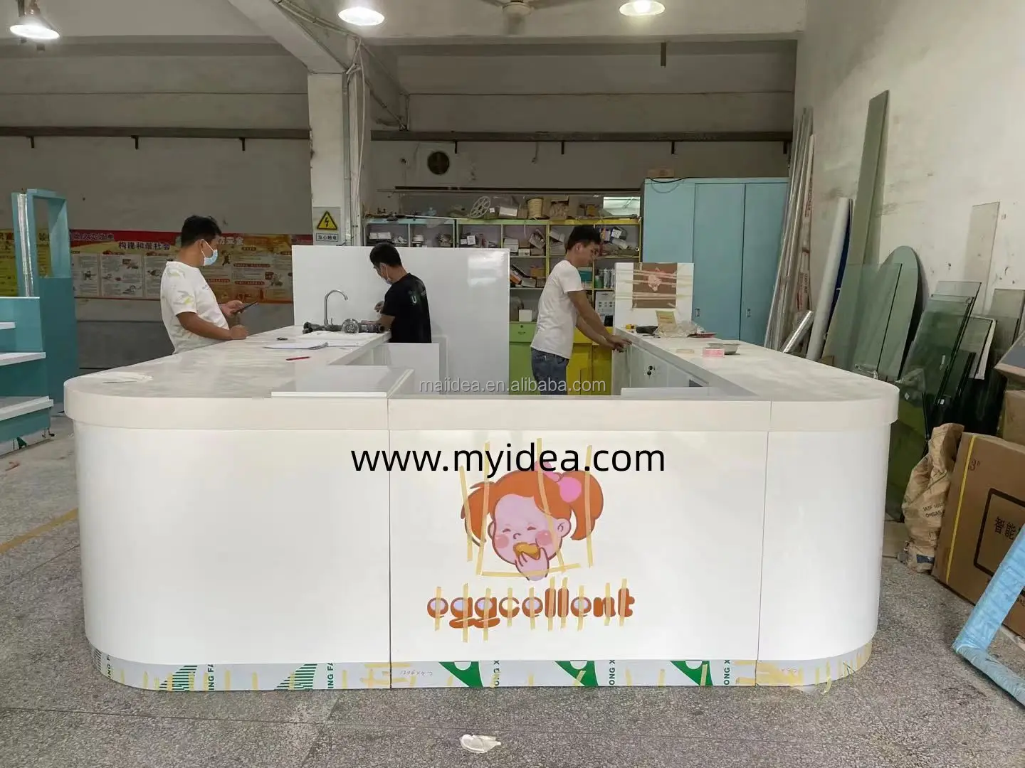 Pink Bubble Tea Kiosk - Premium Milk Tea Booth for Sale