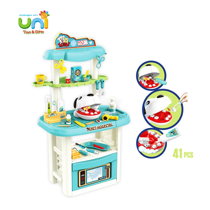 Набор пластиковых игрушек для детей чемодан обучающая игрушка-врач домашних