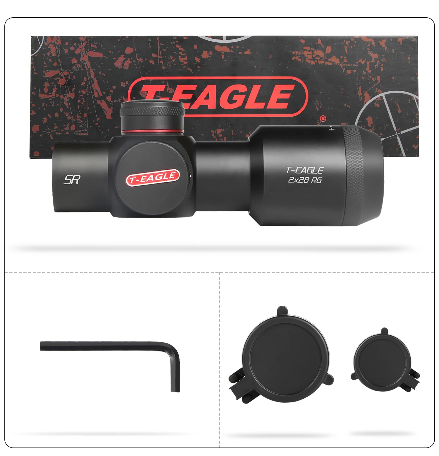 T-eagle SR 2X28RG光学サイトスコープアルミニウムショートスコープライトスコープ、マウント付き| Alibaba.com