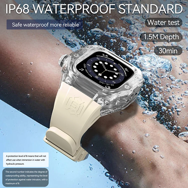Suitable for Apple Watch Series 10 Full Cover Transparent IP68 Rating Waterproof Watch Case With Built-in Screen Protector