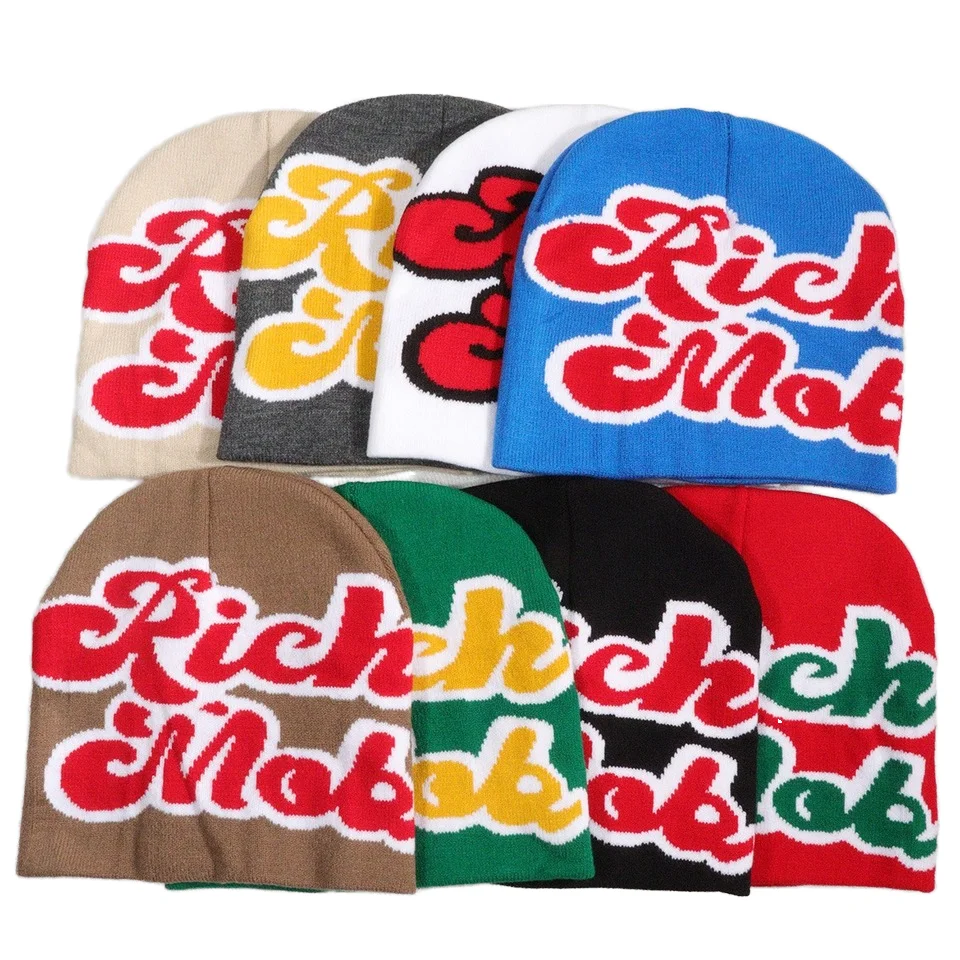 Wholesale Custom Y2K Logo Streetwear Knit Bonnet Mea Culpa