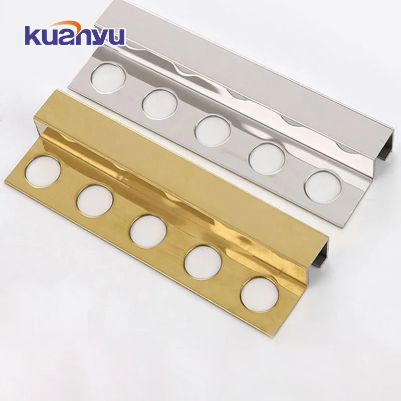 Stainless Steel Tile Profiles Tile Edging Trim for Floor Wall Edges Decoration 304 Stainless Steel Tile Trim