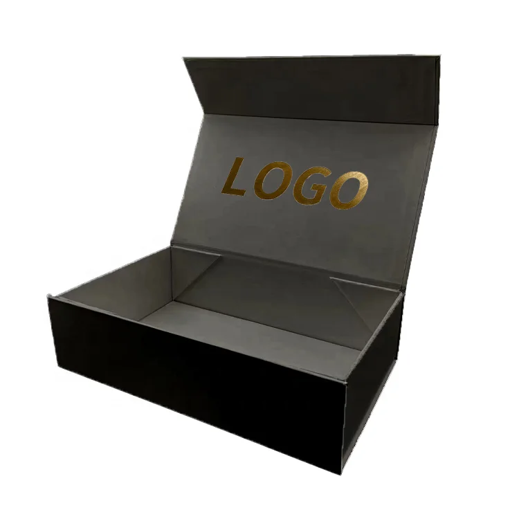 New Custom Design Large Logo Paper Magnetic Folding Box Packaging Luxury Rigid Cardboard Foldable Gift Box