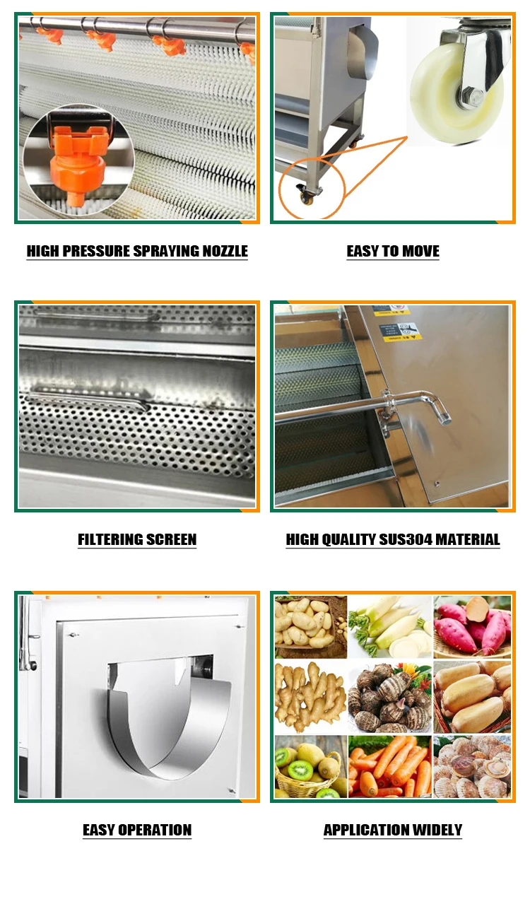 small industry Vegetable processing Machines Brush cleaning peeling machine hot sale onion peeling machine