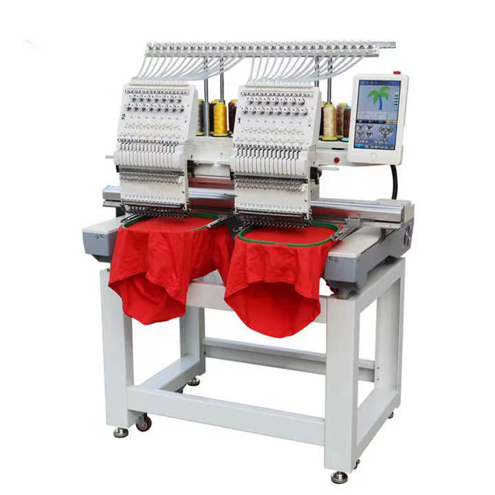 2 Head Embroidery Machine Automatic 12 15 Needles High Speed Embroidery Machine 2 Heads for Sale
