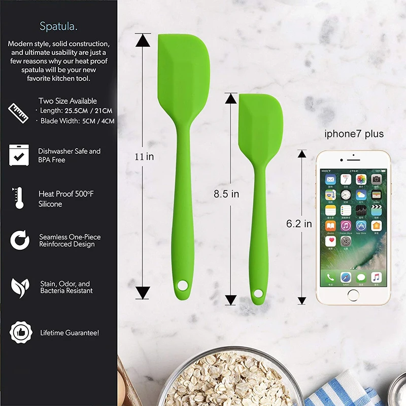 logo custom new design bpa free kitchen scraper non-stick heat-resistant silicone spatula