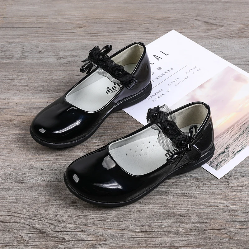 Новый дизайн мягкая резиновая детская школьная обувь принцессы кожаная для