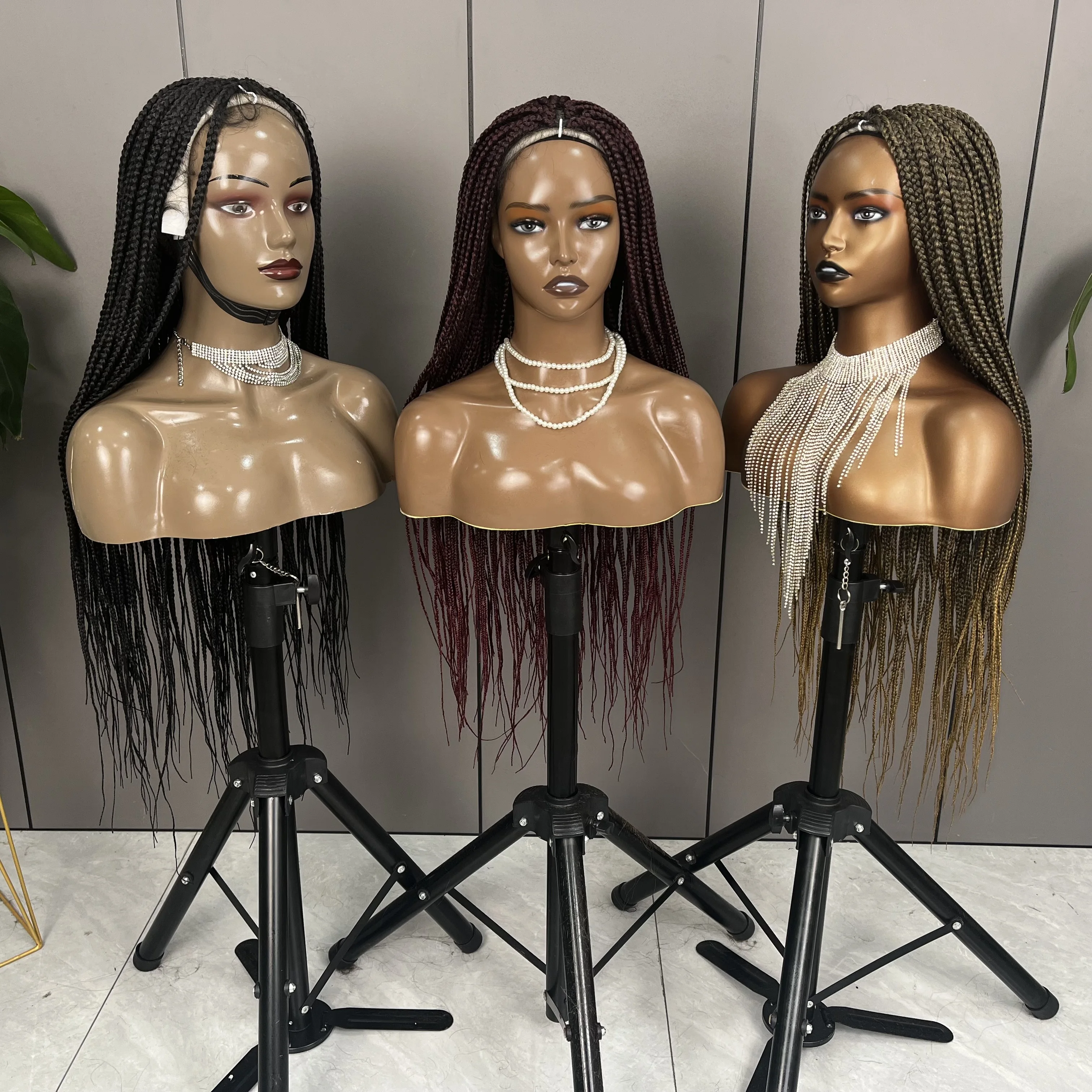 Hand Made Glueless Afro Thin Braid Hd Lace Synthetic Hair Wigs Full Lace Braided Wigs for Black Women - Image 3