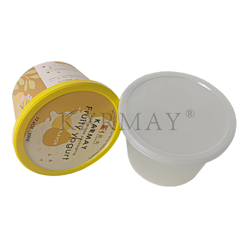 500g Yogurt Cup Swiss Flavour Sour Cream Cup Single Used Disposable Plastic Cup with Lid Sample Free Hot Sale Product