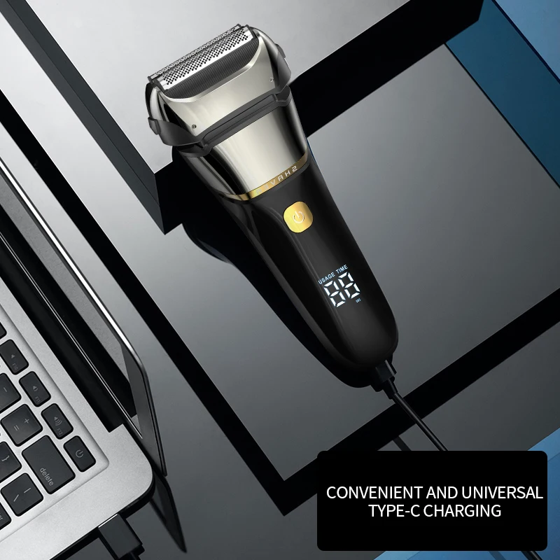 Electric Shaver for Men Waterproof LED Cordless Rechargeable USB Hair Trimmer