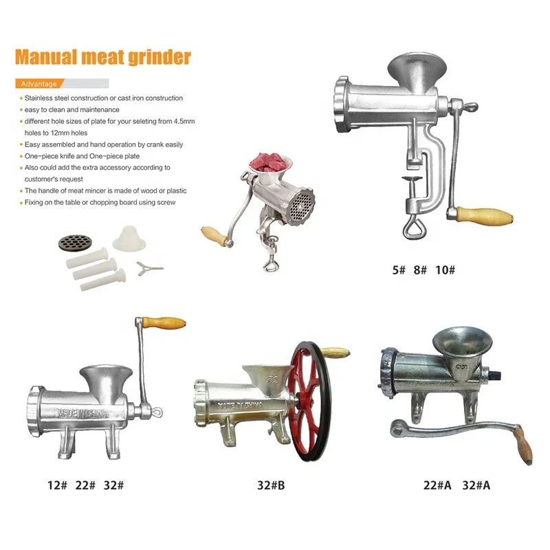 b>TC32 Meat Grinder Attachment - Cast Iron</b> - 8mm Stainless Steel Plate