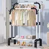 White reinforced double pole 110cm with coat hook and post