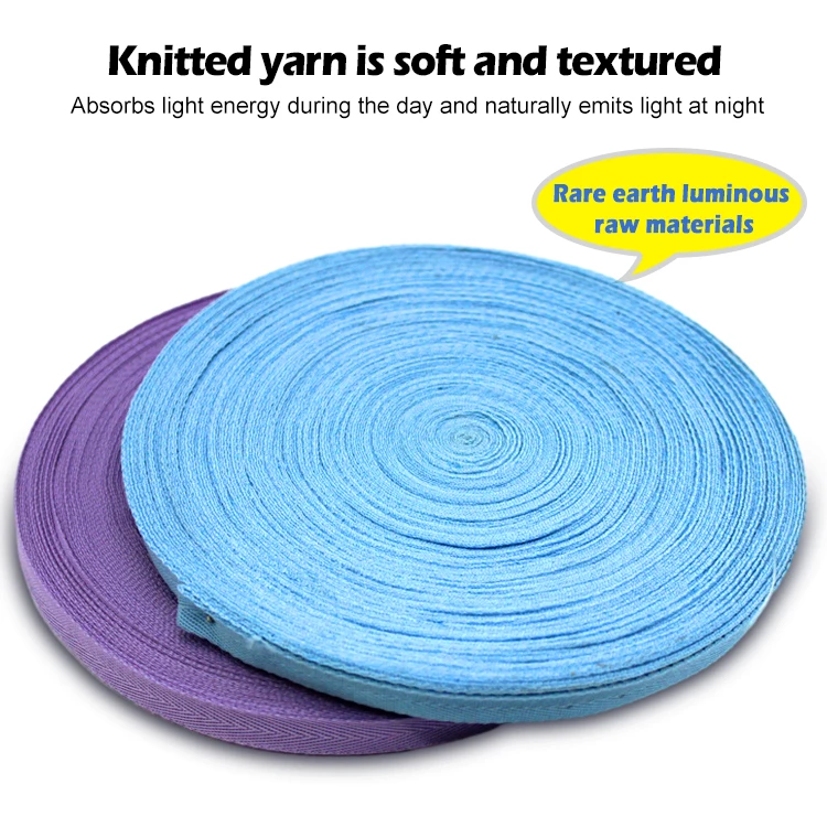 Baiyuheng Factory customized logo high quality luminous polyester webbing high gloss reflective webbing