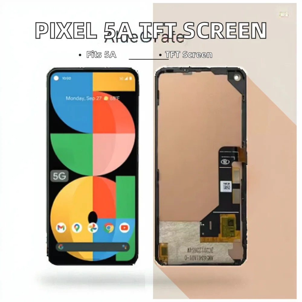 Schermo LCD TFT Originale Per Google Pixel 5a 5G Modelli G1F8F G4S1M Nero