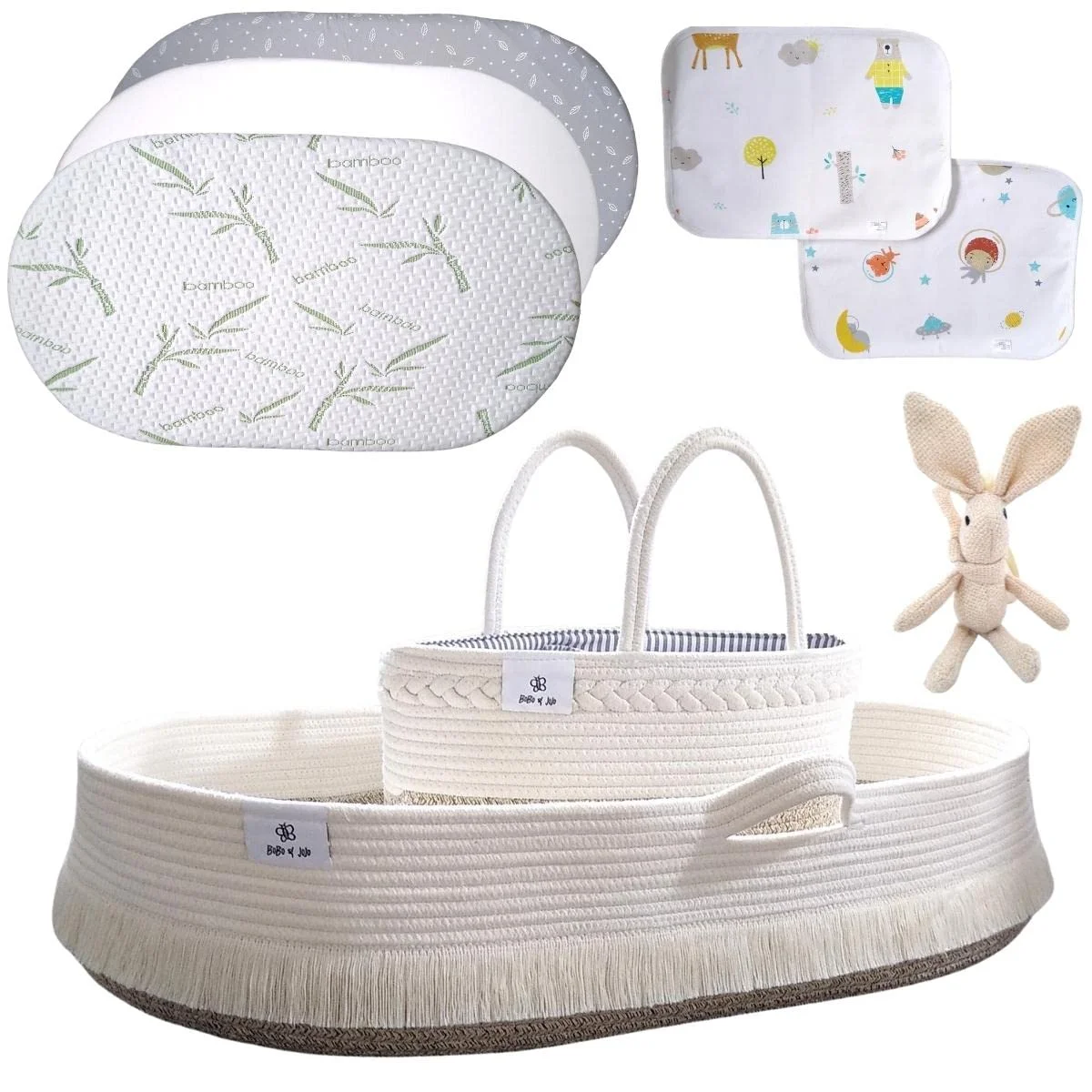 Baby Changing Basket 100 Cotton Rope With Foam Pad Organic Cotton