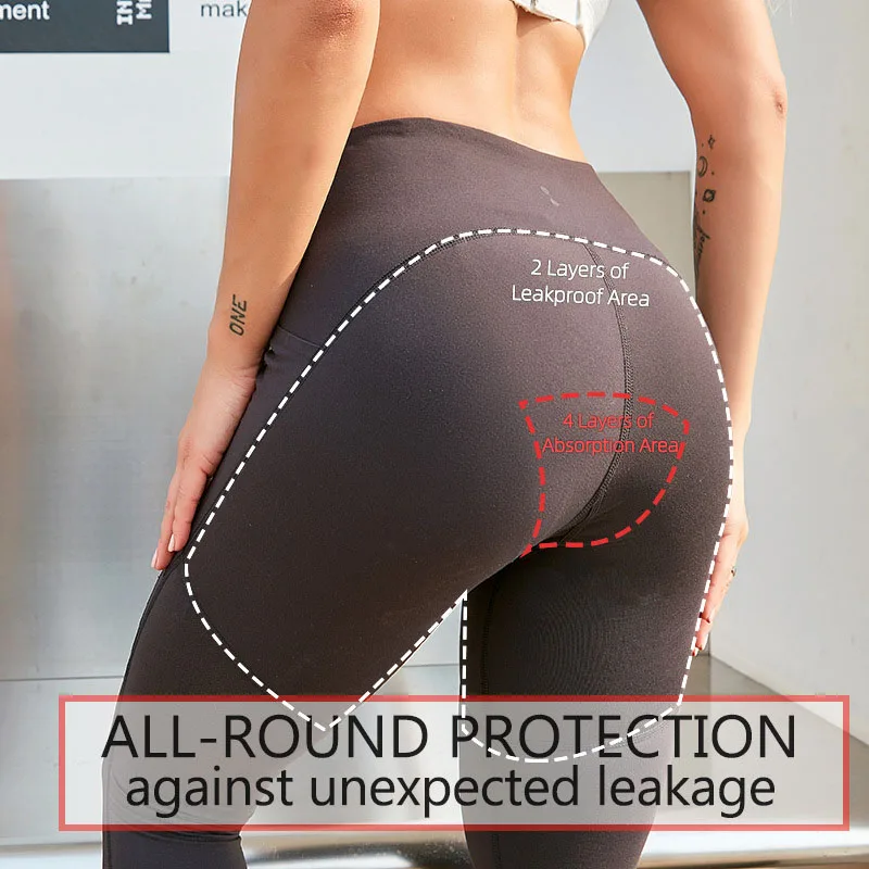 High Quality Menstrual Period Legging Panties 4 Layers Absorb Leak