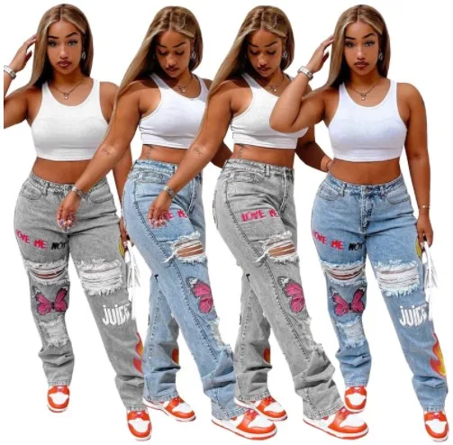 Jeans Low Waist Ricamo E Strass | Collezione 2023