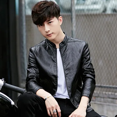 Invierno 16 tipos de chaqueta de cuero para hombre Collar Chaqueta