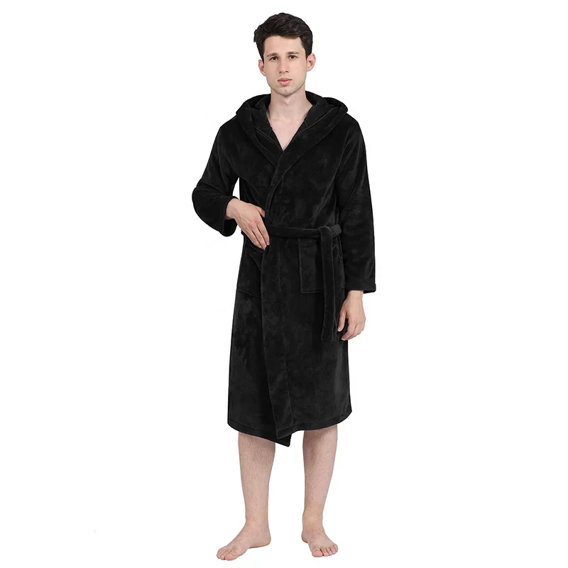 mens hooded towelling robe