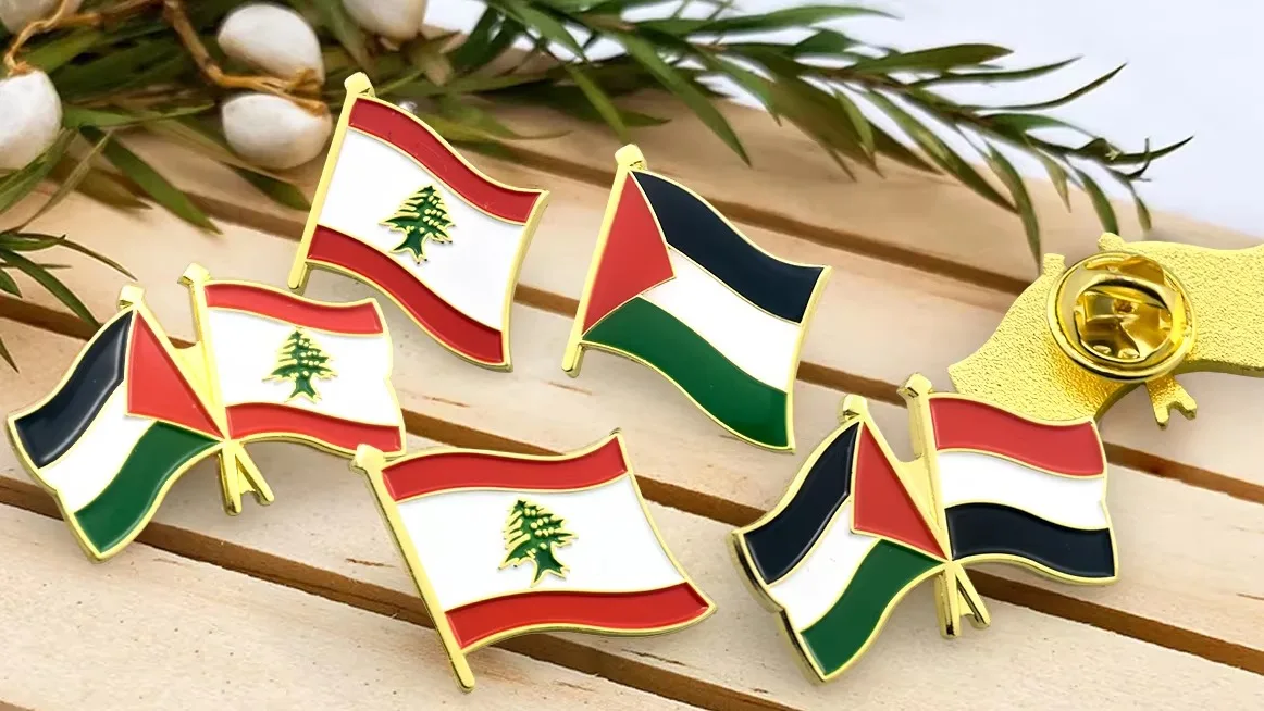 thumbnail image 2 of Black Grunge Lebanon Flag Lapel Pin 2 of 11