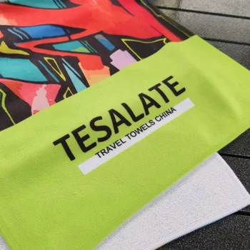 Tesalate Toalla Custom Printed Super Absorbed Cotton Polyester Sports Gym Towel Beach Bath