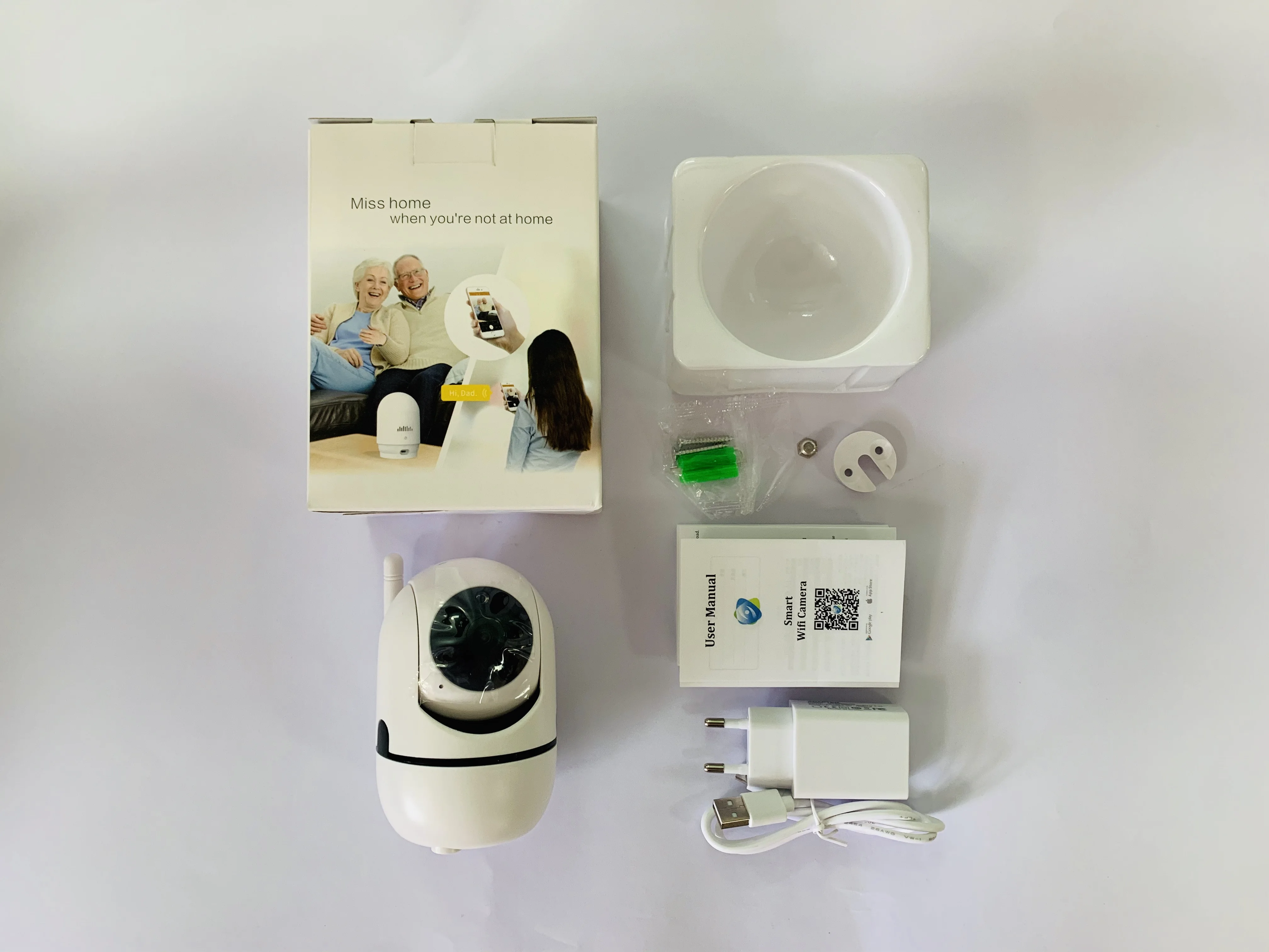 
Мини-камера видеонаблюдения «рыбий глаз», 960P HD, Wi-Fi 