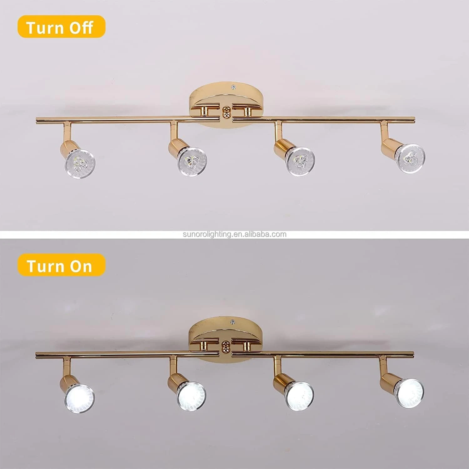 Eglo Buzz Flush Mount Ceiling Spot Light Fixture 4/6-Light Bulbs Flexibly Rotatable Long Shape for Living Room Adjustable Height