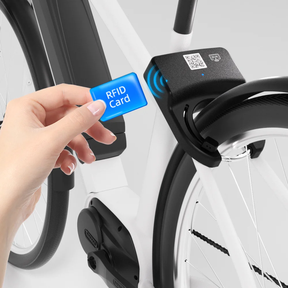 Omni Wireless QR Code NFC E Bike Share Ble App Remote Controlled Sharing Bike GPS Smart Lock Bike