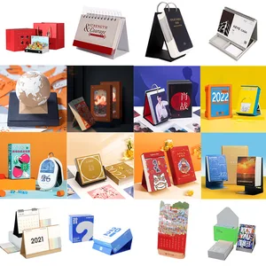 Custom Monthly Daily Table Desk Calendar Custom Printing Design Coil Binding Use Clock Photo Frame Advent Calendar Custom Size