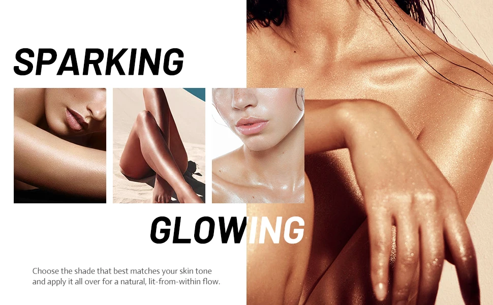 Собственная торговая марка мерцающий Сияющий порошок для тела увлажняющее легкое мерцающее