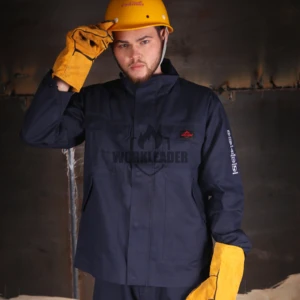 Workleader Navy Blue Flame Retardant Anti-Static Level B Splash-Protective Cotton Sleeve Safety Suit Welder Fireproof Workwear