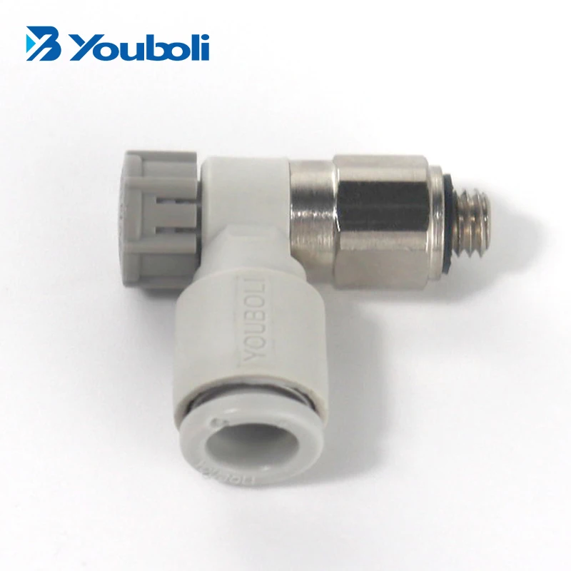 YOUBOLI SMC Type Hastighedsjustering Pneumatisk Hurtigkobling Flow Kontrol Ventil med Rotationslås Cylinder AS1201F Fitting