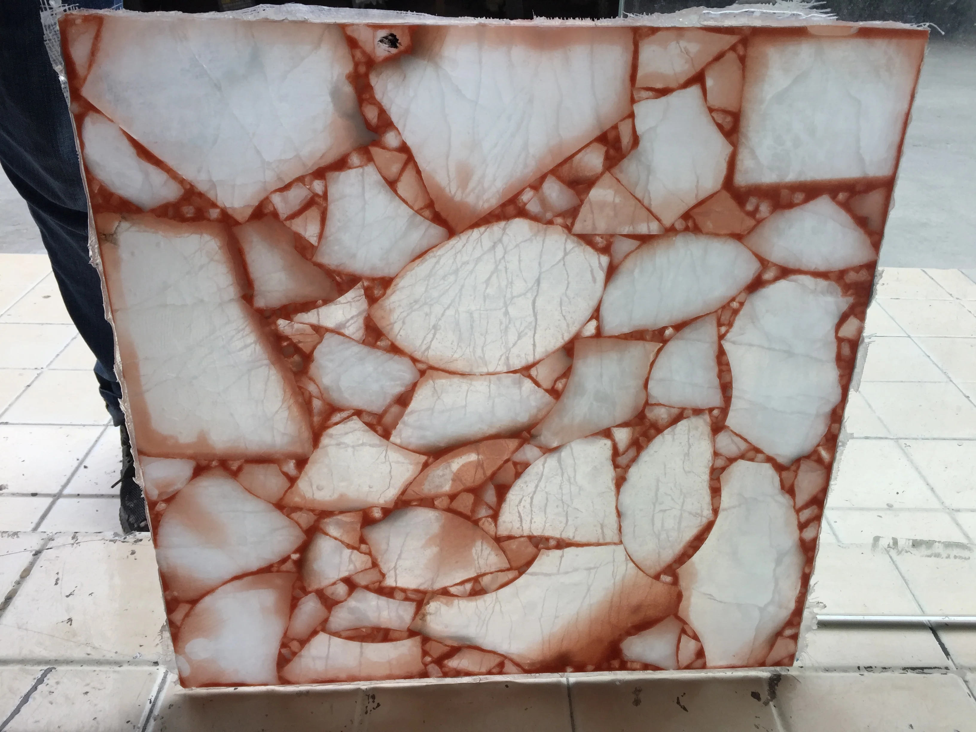 Translucent Artificial Onyx Slabs Translucent Stone Veneer for Bar Counter