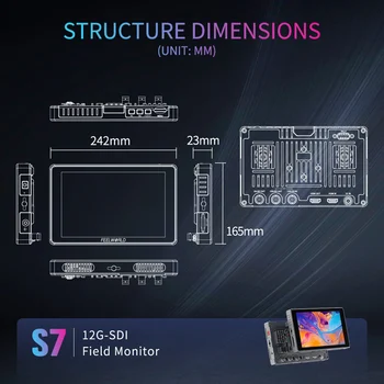 FEELWORLD S7 Camera Monitor 7-inch 1600nit Industrial Touch 12G-SDI Signal Stability Field Monitor Factory Wholesale Custom detail image