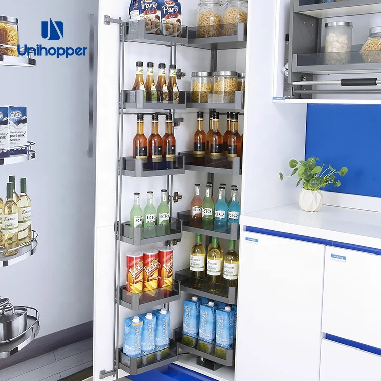 Unihopper Kitchen Cabinet Storage Swivel Pull Out  Pantry Glass Basket Units Organizer Tall Unit Basket