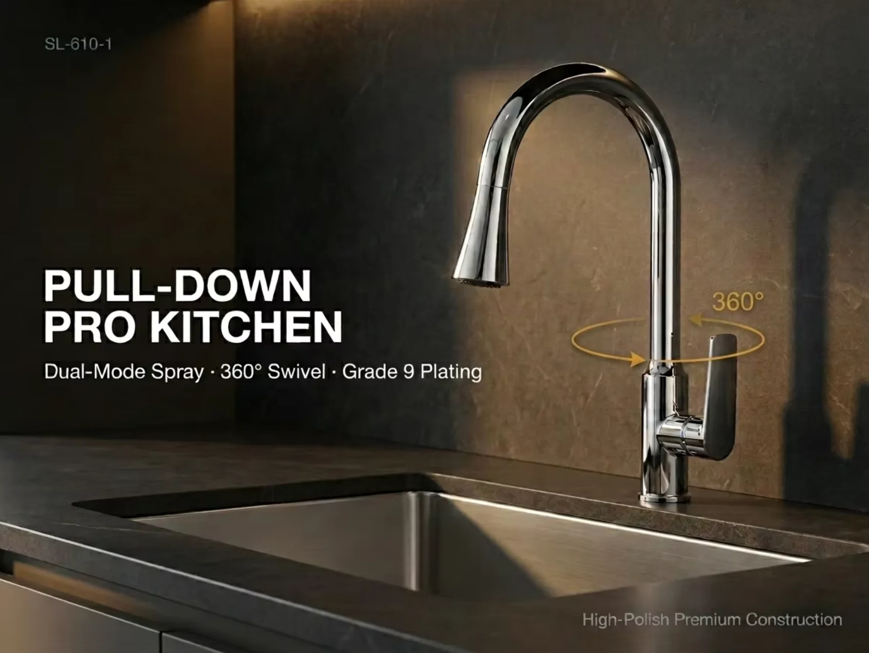 Pull-down kitchen faucet