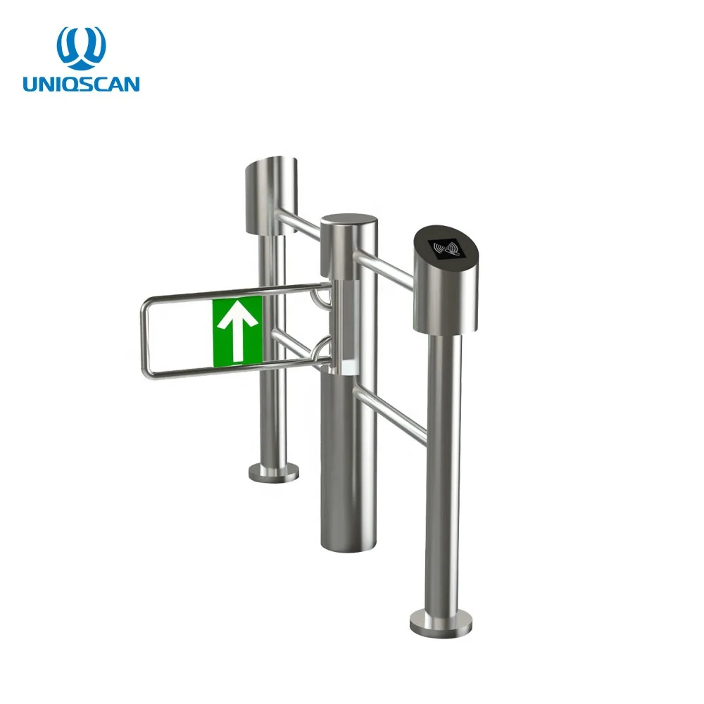 180 Degrees Flap Barrier Gate Stainless Steel Turnstile With Card Reader