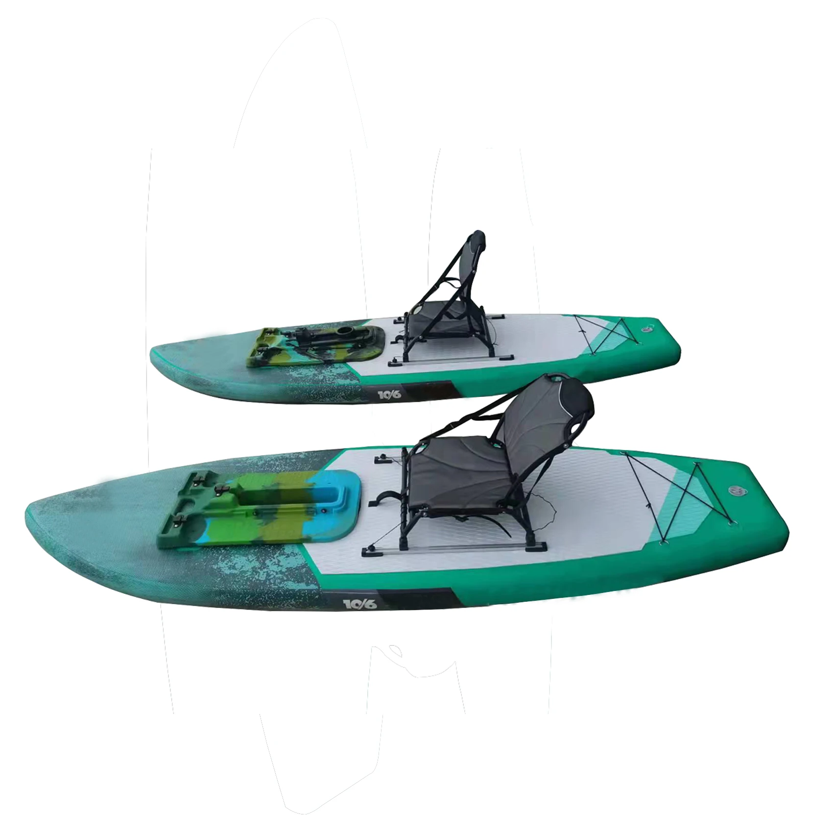 1 Person Solo Fishing SUP Board Inflatable Paddle Board with Foot Controlled Feature Water Amusement Facility