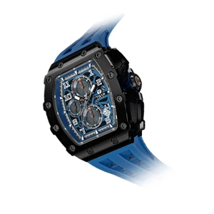 New Arrival Fashion Men's Stainless Steel Silver Sapphire Crystal Mechanical Watch with Silicone Band Waterproof for Business