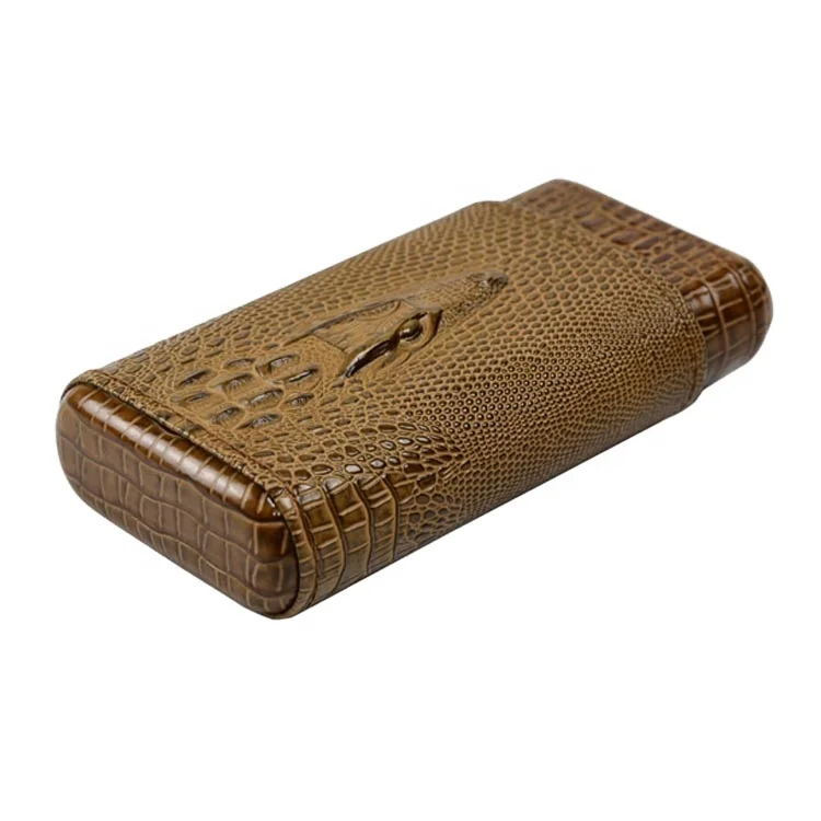 carbon fiber holder crocodile leather ring carry wood golf clip cigar case