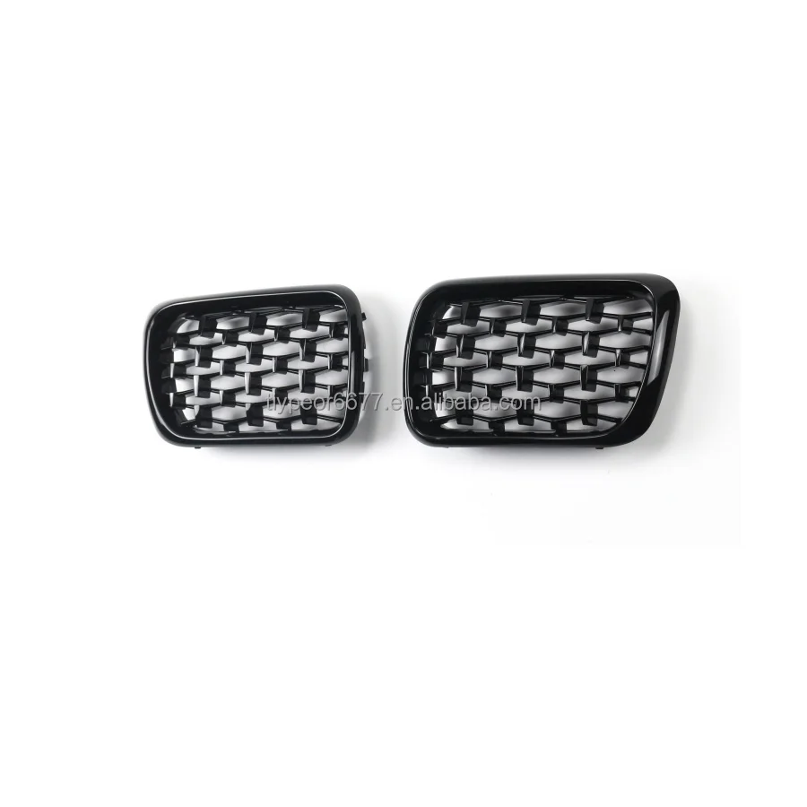 product tiypeor diamond style car replacement front bumper grille abs black grill for bmw 3 series e36 1997 1998 1999-3