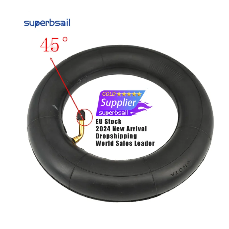 Ridefixing Hot Sale 10Inch 10x2.5 Tube Innertube With Bent Valve 45 90 céim Válann le haghaidh páirteanna scooter leictreach Tair Inner Tube