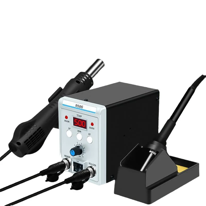 Direct Factory Supply 8586 Digital Soldering Station Heat Gun in Two-in-One Design for Mobile Phone Repair and Desoldering