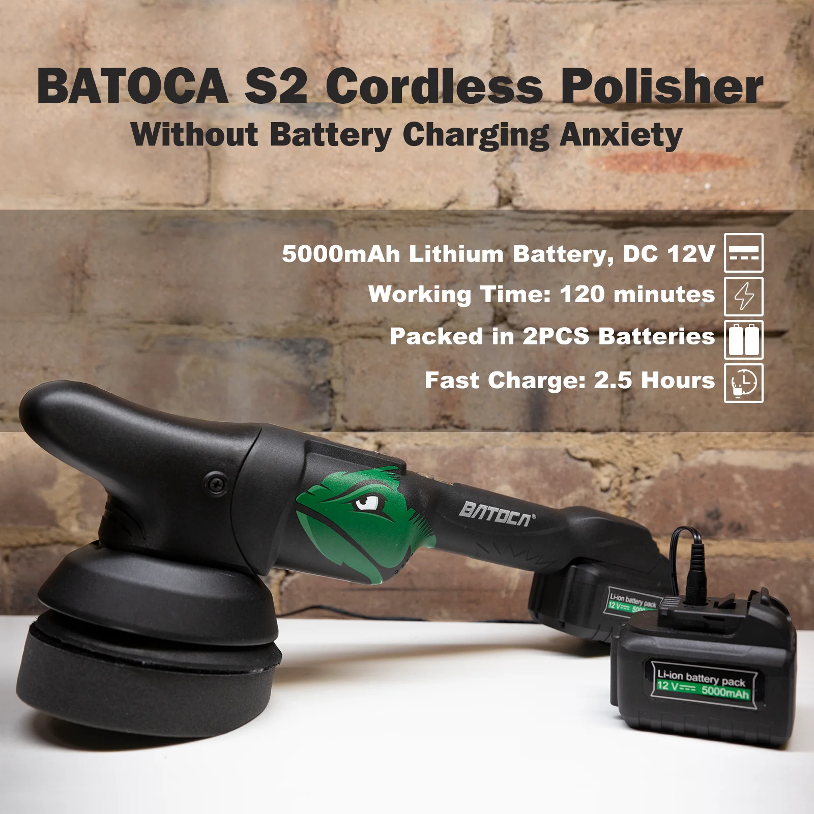 BATOCA S2 コードレス ワックスがけポリッシャー オービタル 