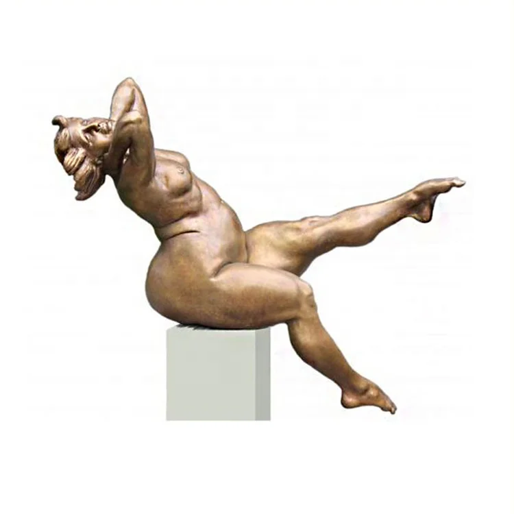 European Design Style Large Outdoor Bronze Sculpture of a Fat Woman for Sale