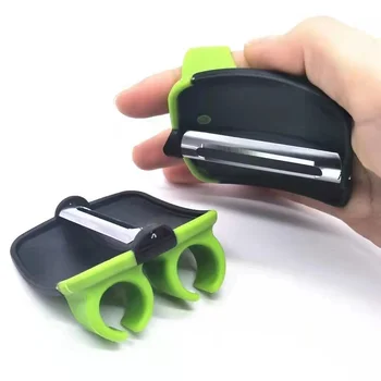 hot sellers on Smart Kitchen Gadget For Home , Plastic Stainless Steel Double Finger Fruit Peeler For Potato Vegetable