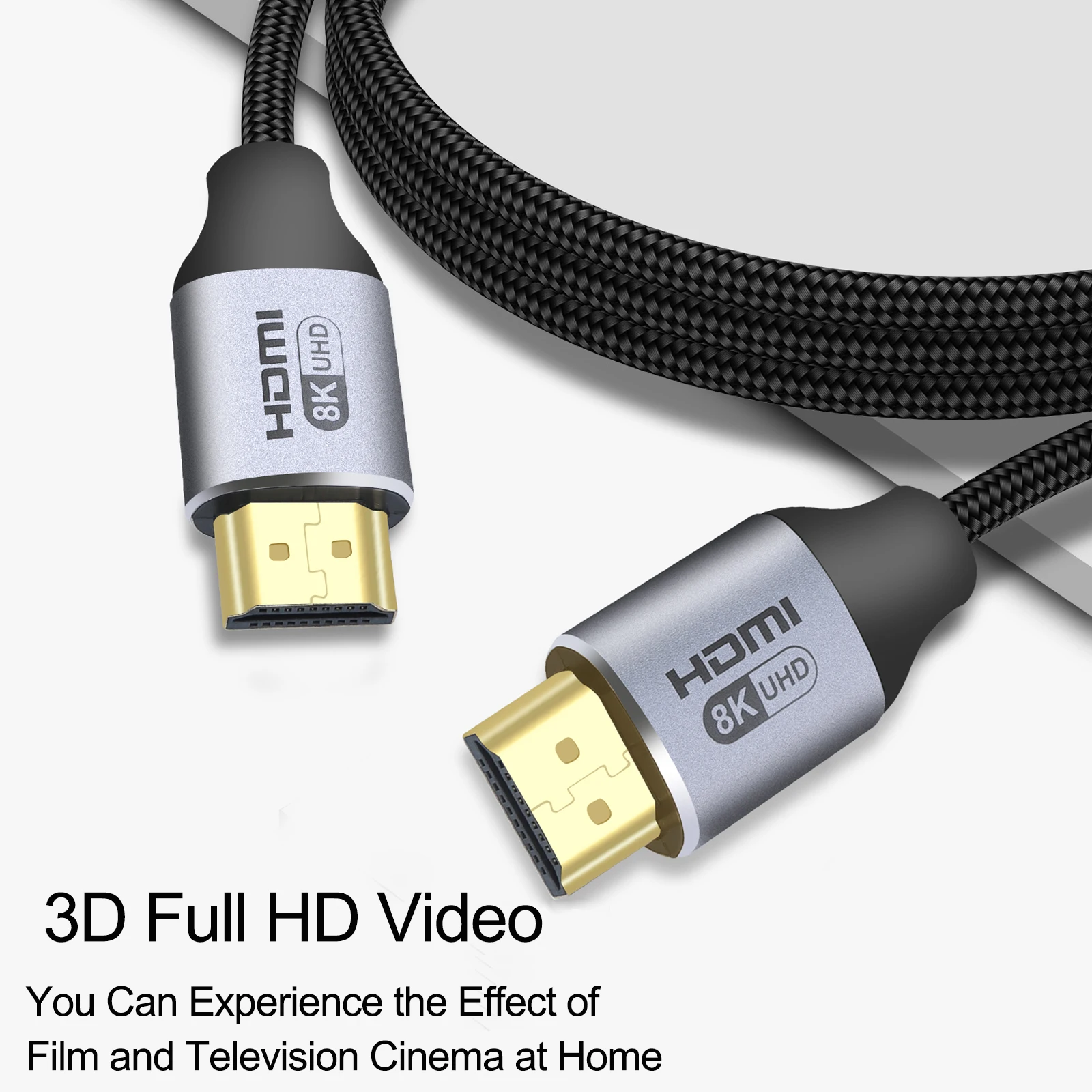 Непосредственный изготовитель, логотип на заказ, 120 Гц, плетеный кабель 8k Hdmi 2,1, 1,8 м, 2 м, 3 м, 5 м, кабель Hdmi 8k