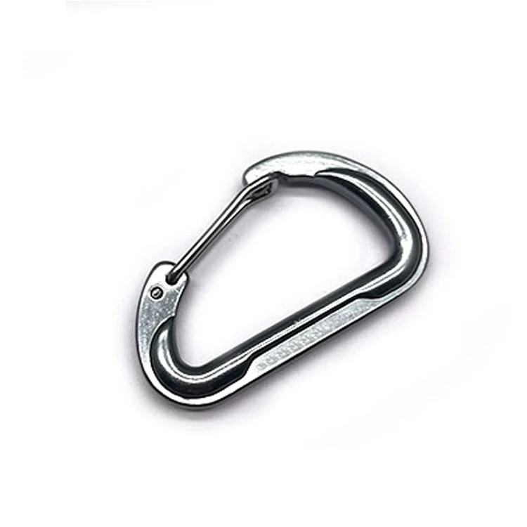 D shaped Clips with Swivel Snap Hook For Outdoor Activities Aluminum Locking carabiner mosquetones de escalada de 5kn